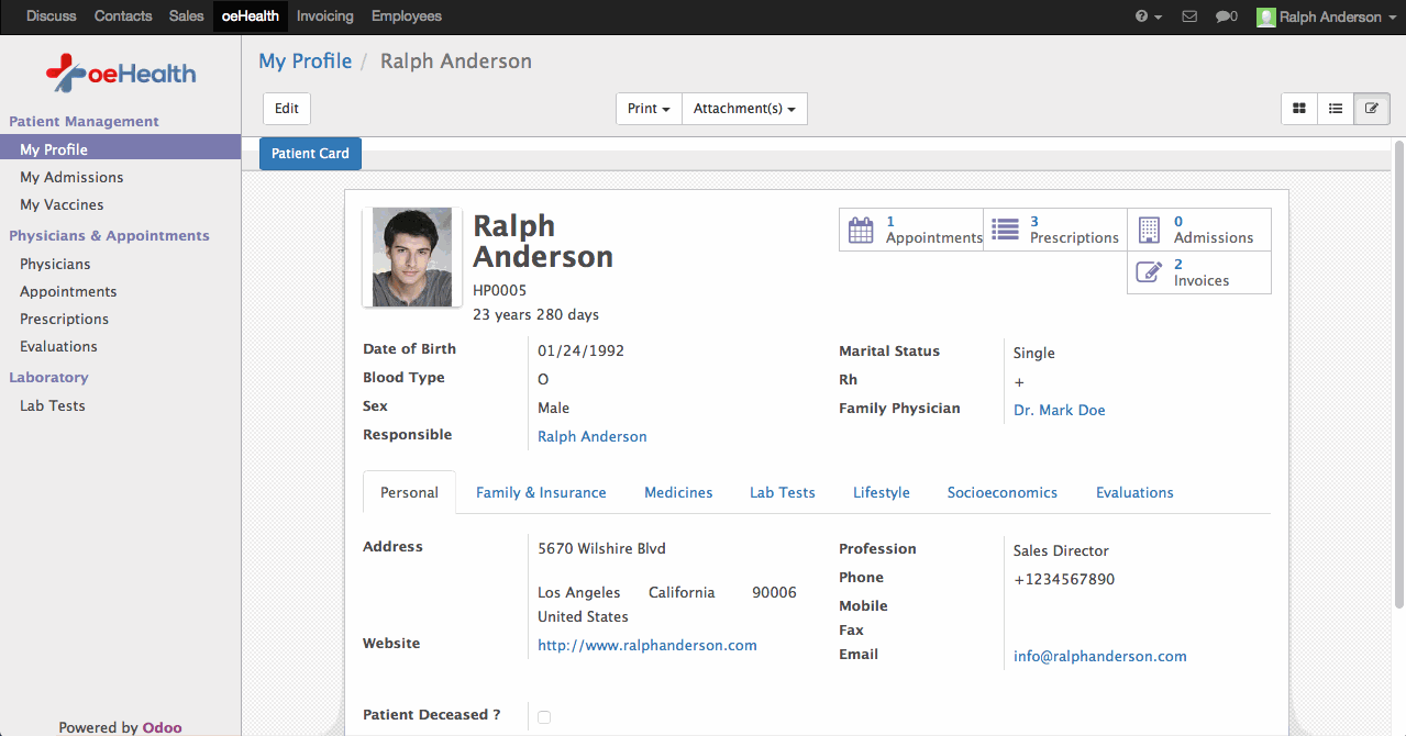 Odoo image and text block