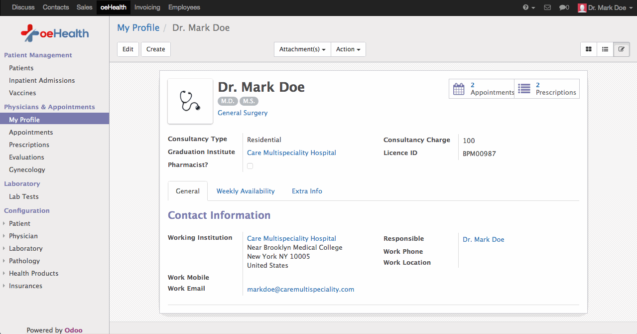 Odoo image and text block