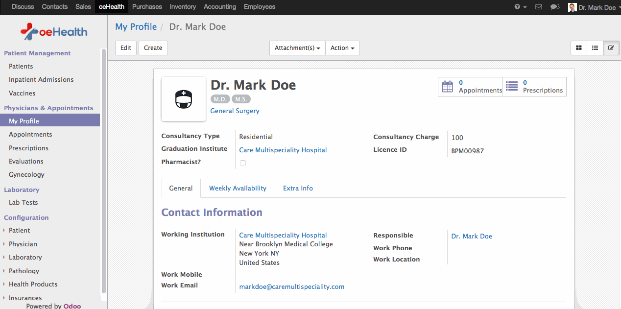 Odoo image and text block