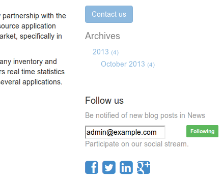 Odoo image and text block